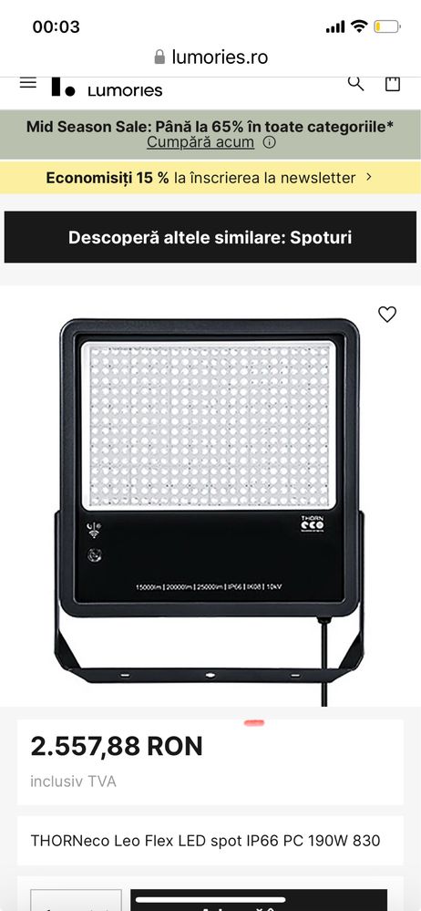 Proiector led de mare putere marca Thorn