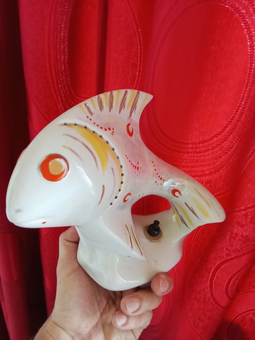 РЫБКА ночник светильник СССР фарфоровый 1964 г.