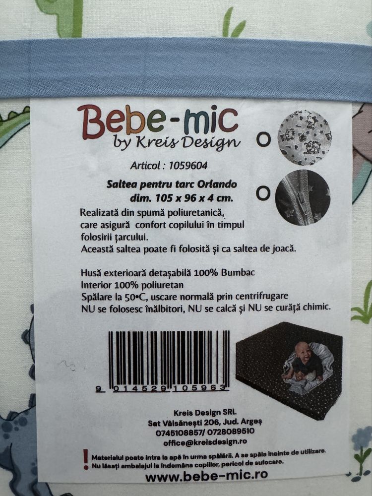 Saltea de joaca sau tarc pentru copii 105 cm