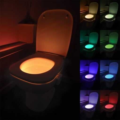 Lumina de noapte pentru toaleta cu senzor de miscare, LED, 8 culori