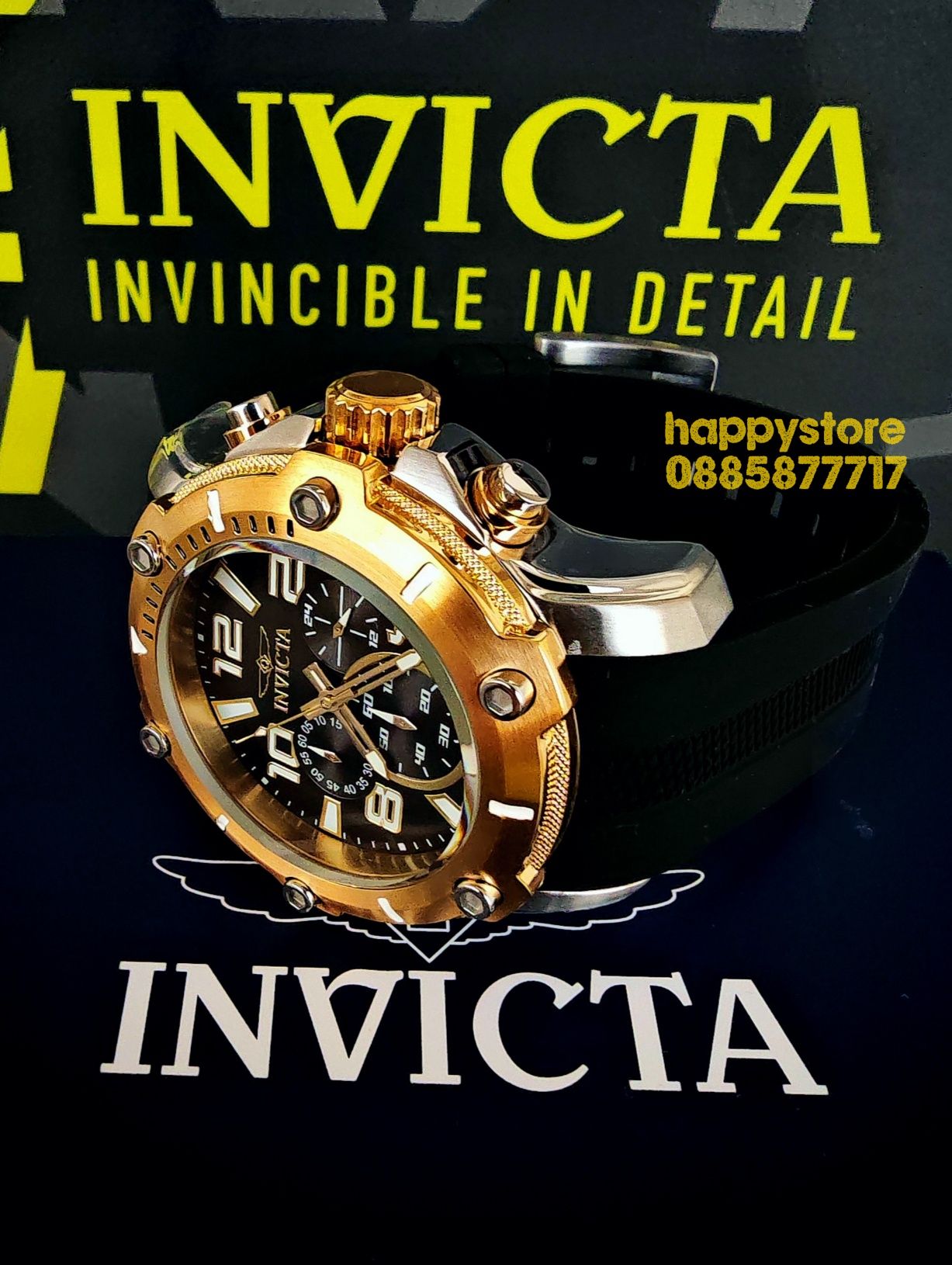 INVICTA Diver Gold/Silver 52 mm, Инвикта нов ръчен часовник