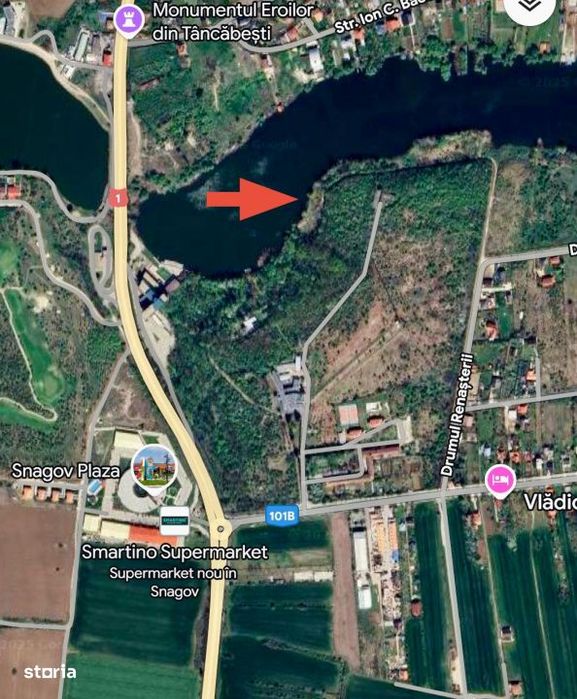 Teren intravilan cu deschidere directa la Lacul Snagov – 2.607 m² |