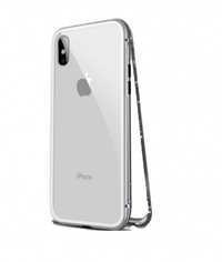 Husa Apple iPhone 8, Magnetica 360 grade Argintiu + folie de sticla