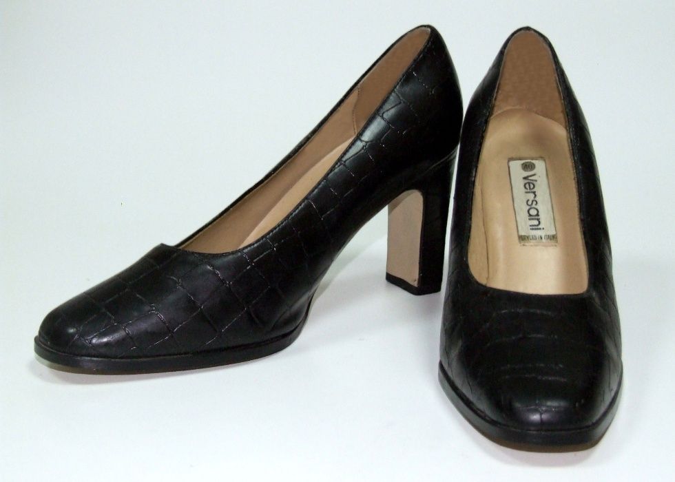 Pantofi dama Versani, piele eco crocodil, mas. 40, toc 7 cm, ca noi !