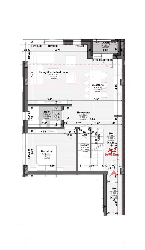 Apartament 4 camere 107 mp bloc tip vila, garaj+boxa, Campului