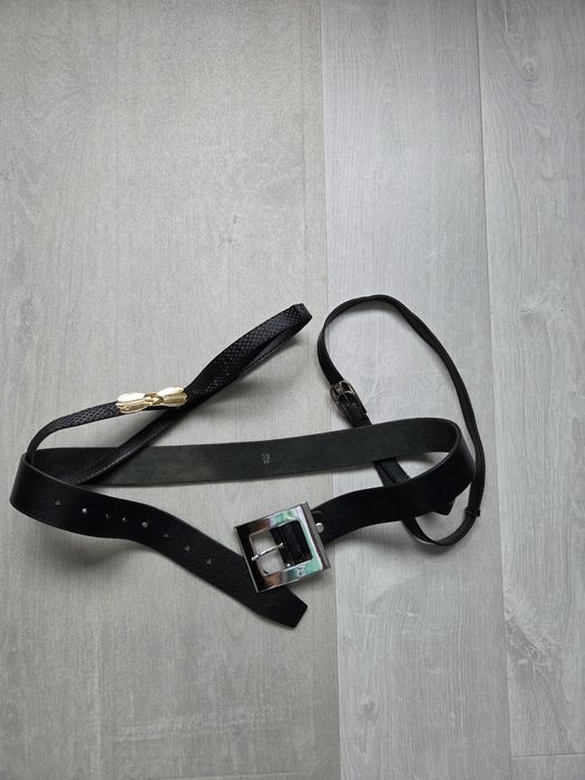 Pret mic! Curea damă din piele neagră  + 3 curele bonus