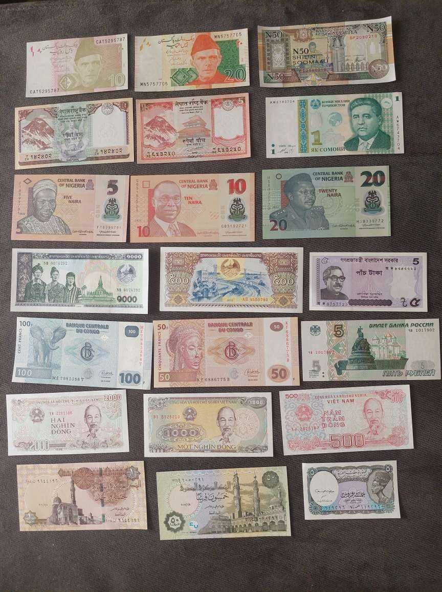 Лот Банкноти от 100 броя (без повтарящи) UNC