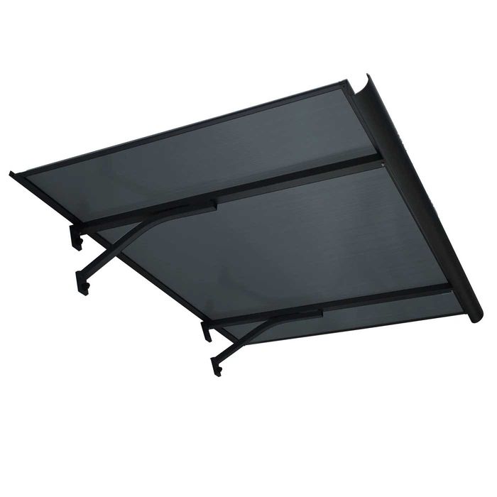 Copertină BODO PRO Alu cu jgheab + Policarbonat  120x90-160x90