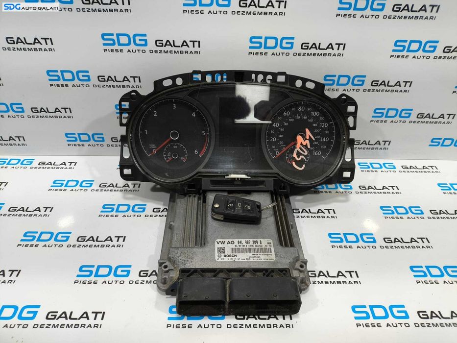 Kit Pornire Complet ECU Calculator Motor Ceas Ceasuri Bord Chei Cheie Cip Imobilizator Volkswagen Golf 7 1.6 TDI 2013 - 2017 Cod 04L907309B 0281018510 [L2342] [L2343]