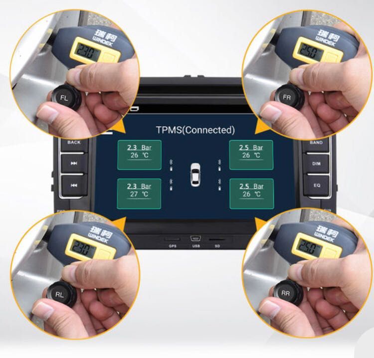 TPMS Android Андроид Датчици Мониторинг Наблюдение на Гумите Капачки