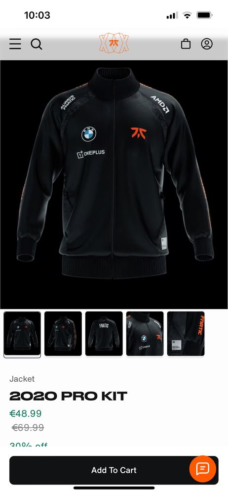 Ново горнище Fnatic размер, отговаря на L