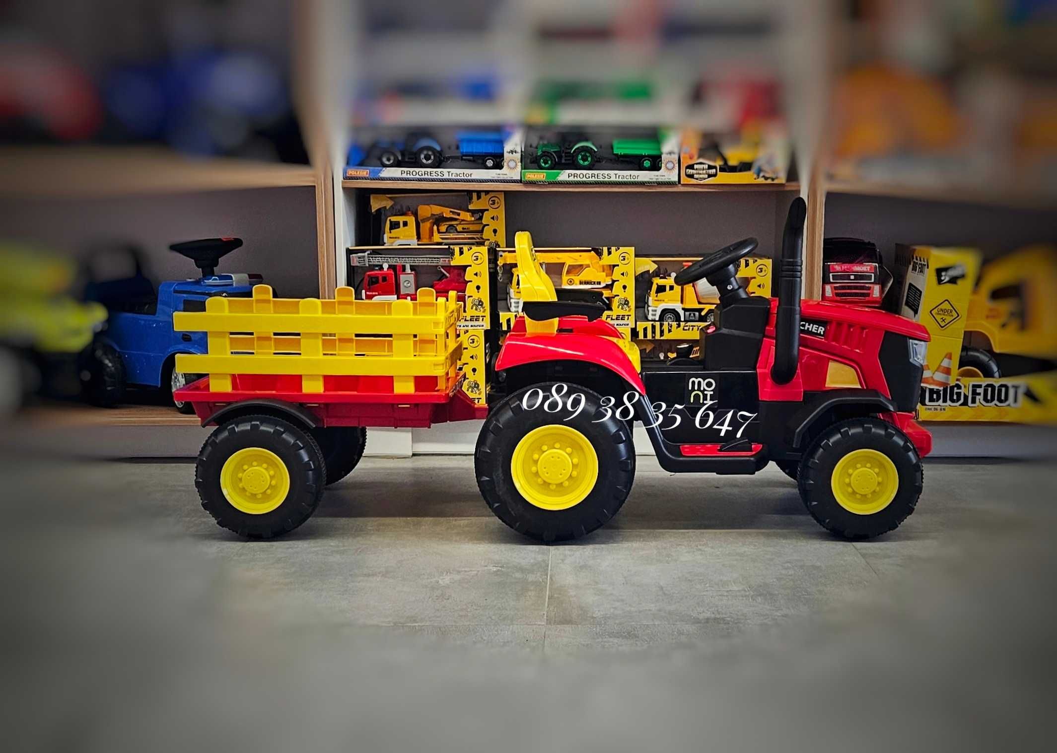 НОВО!Акумулаторен трактор с ремарке Rancher с 12V,дистанционно,USB