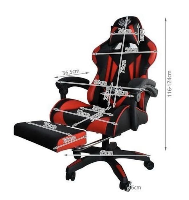Scaun de gaming noi cu suport de picioare