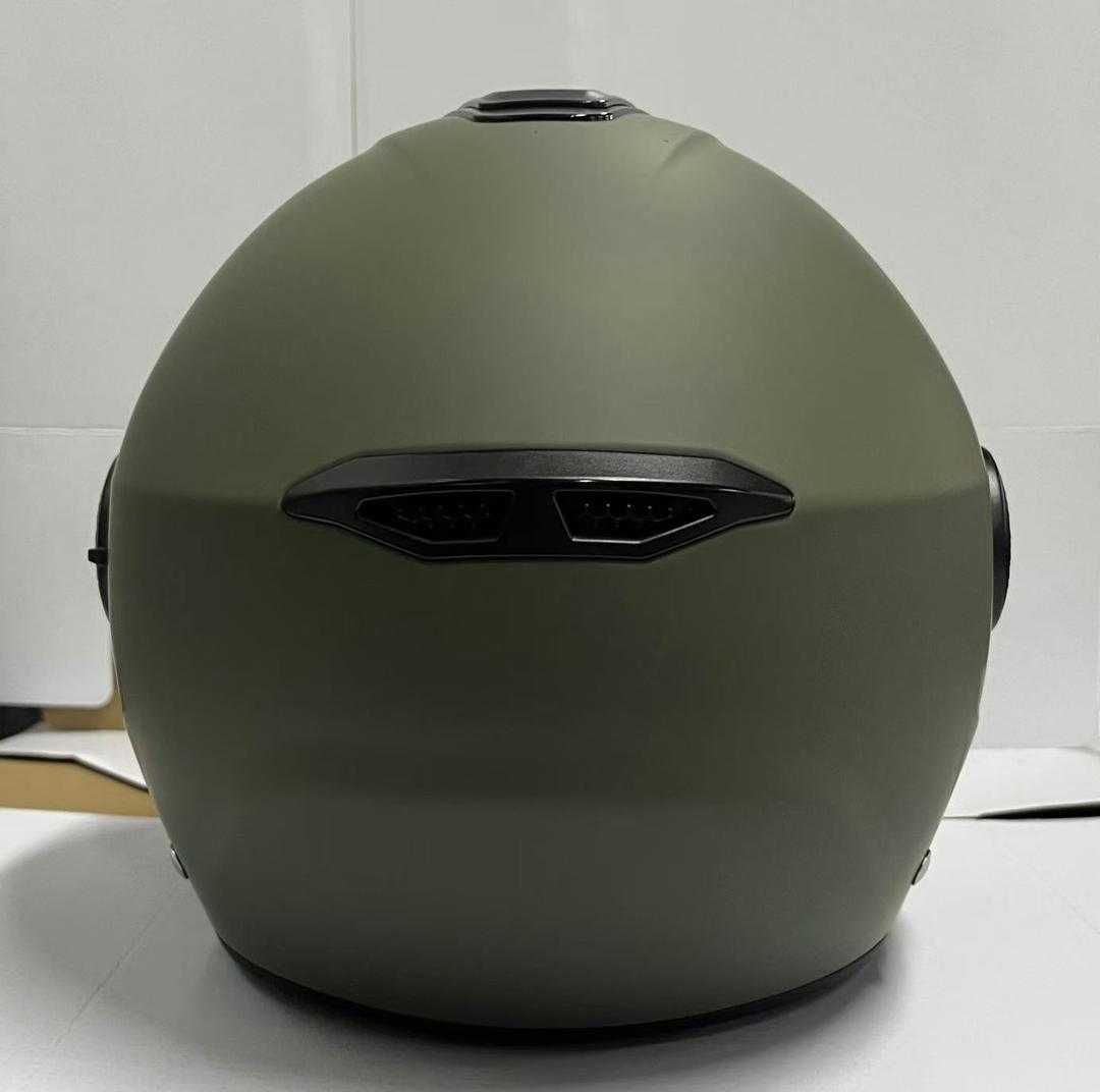 Cască moto/scuter/ATV Open Face cu ochelari ECE 22.06 Verde, L, PES