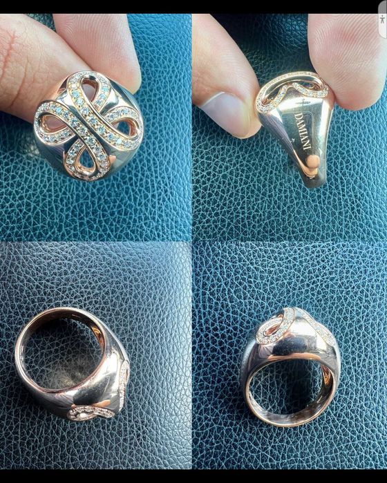 Inel Aur rose 18k+ 58 diamante de calitate 0.7ct colecția Damiani 17gr
