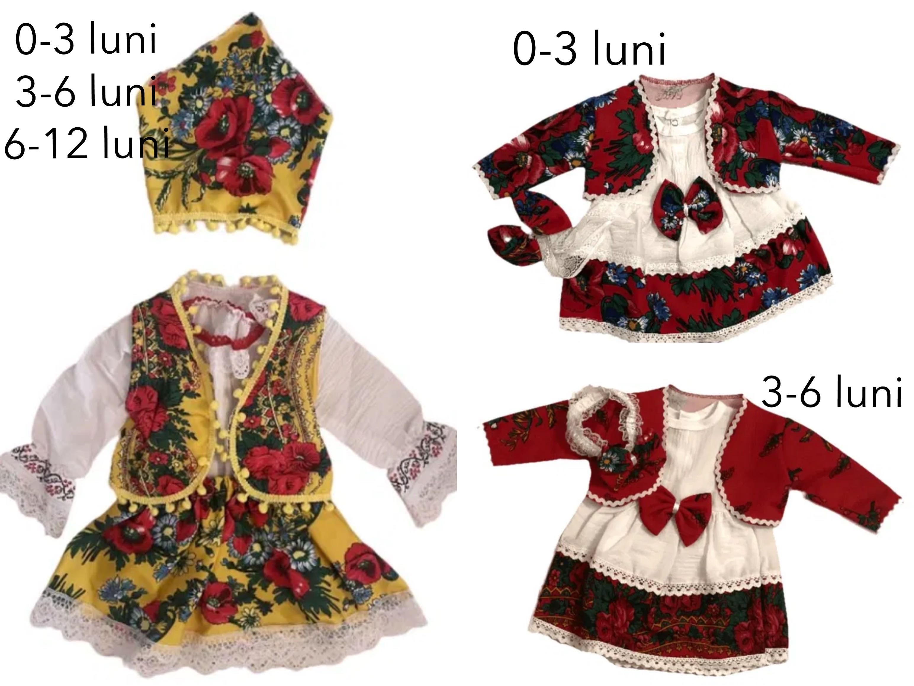 Costum traditional popular bebe fetite botez,sedinta foto