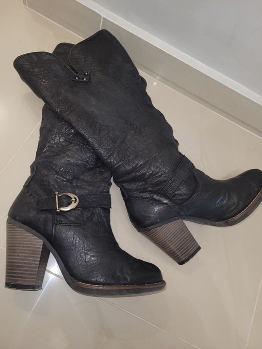 Черни ботуши естествена кожа