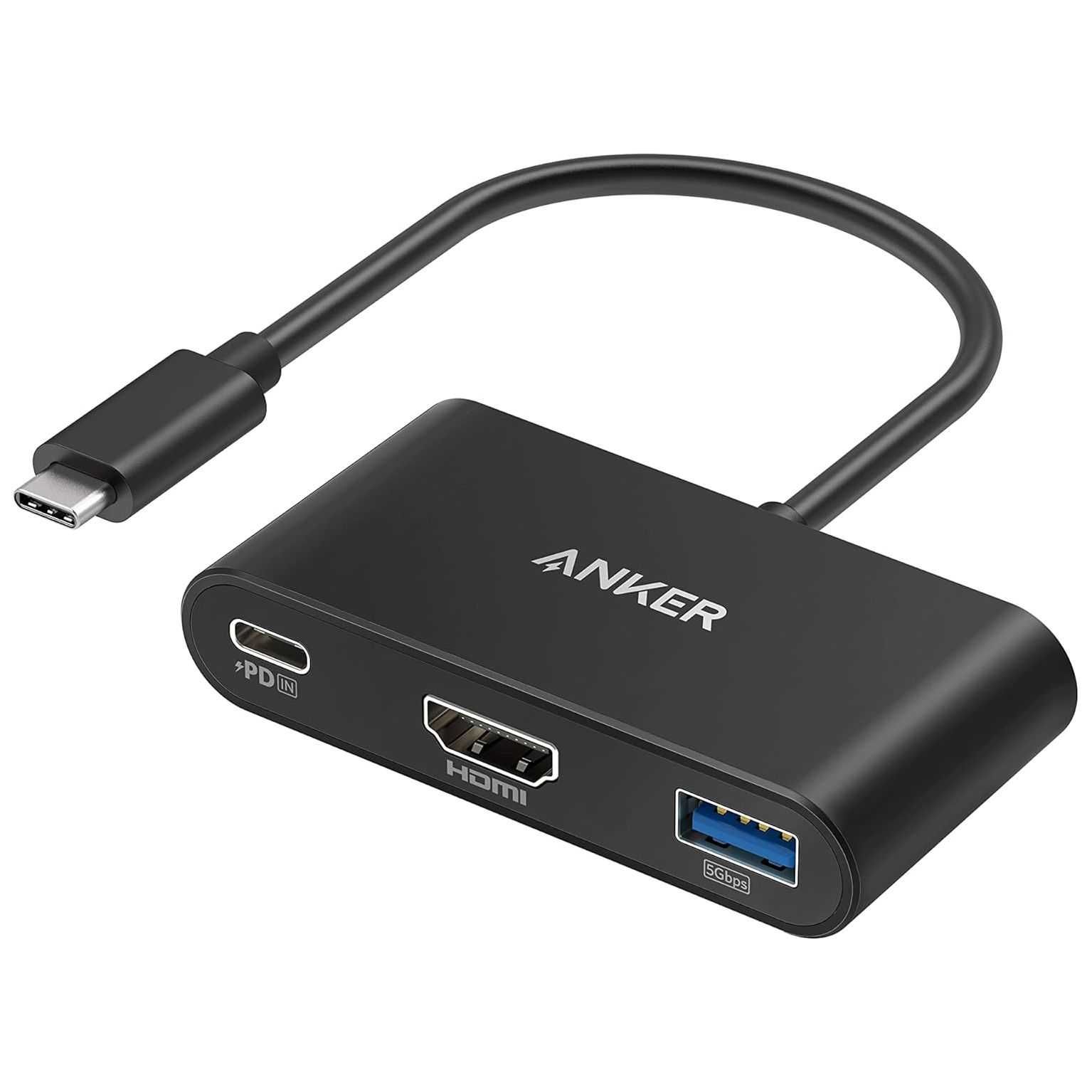 Anker 321 PowerExpand 3-in-1 USB-C PD Hub Gray,4K HDMI хъб,с 100-90W