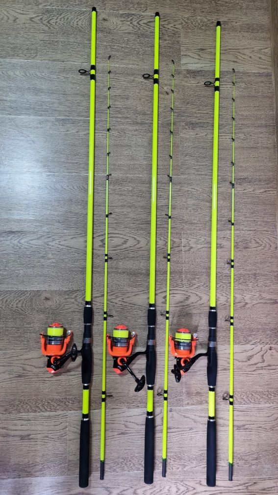 SET 3 Lansete Feeder 3.0m ROBINHAN Bolentino + 3 Mulinete FL QC5000