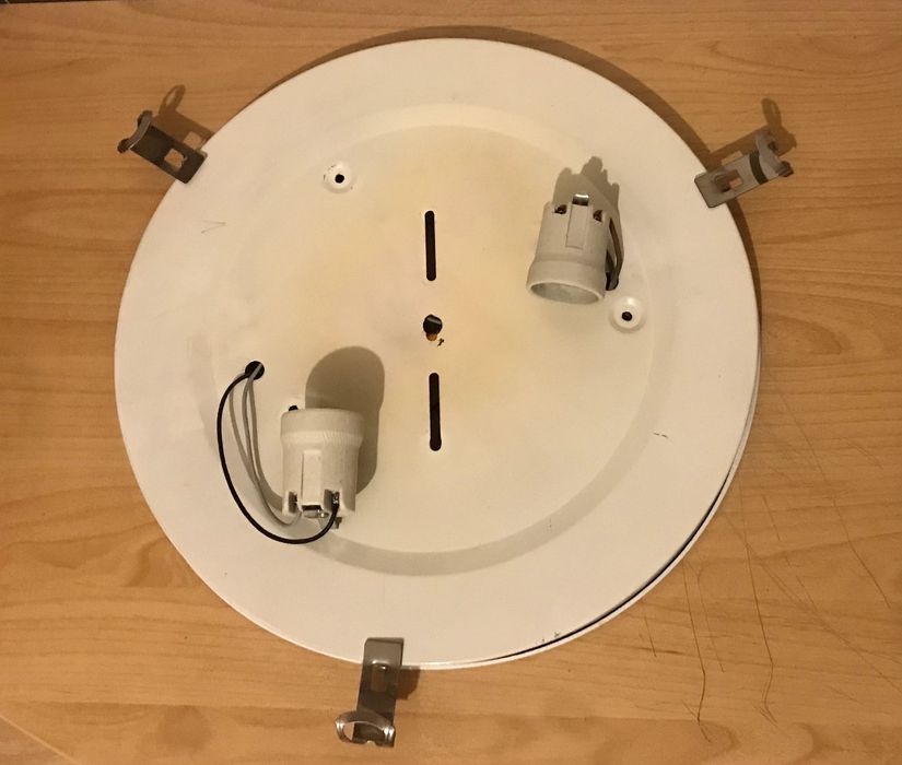 Plafonieră stică alb-bleu 40 cm 2 becuri E27