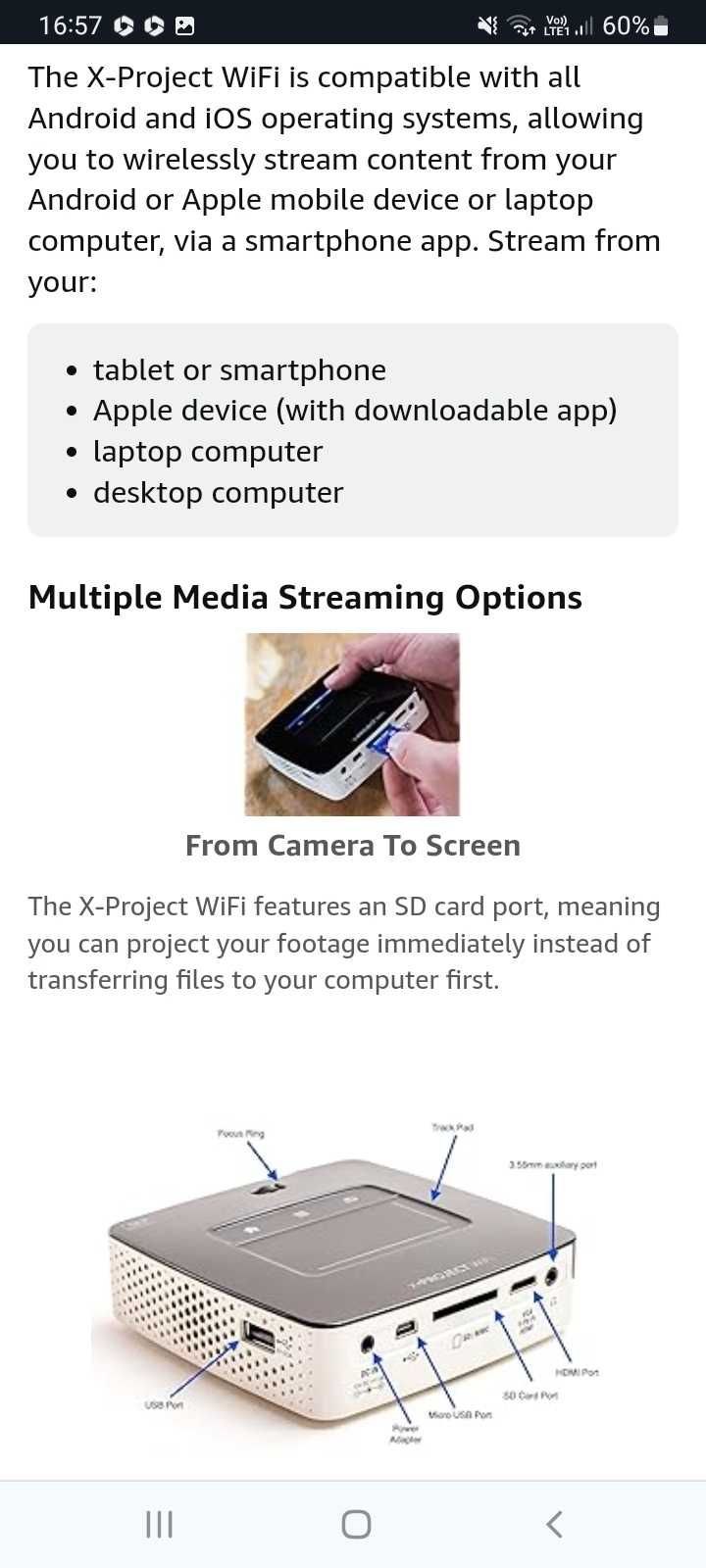 Video proiector portabil Xsories
