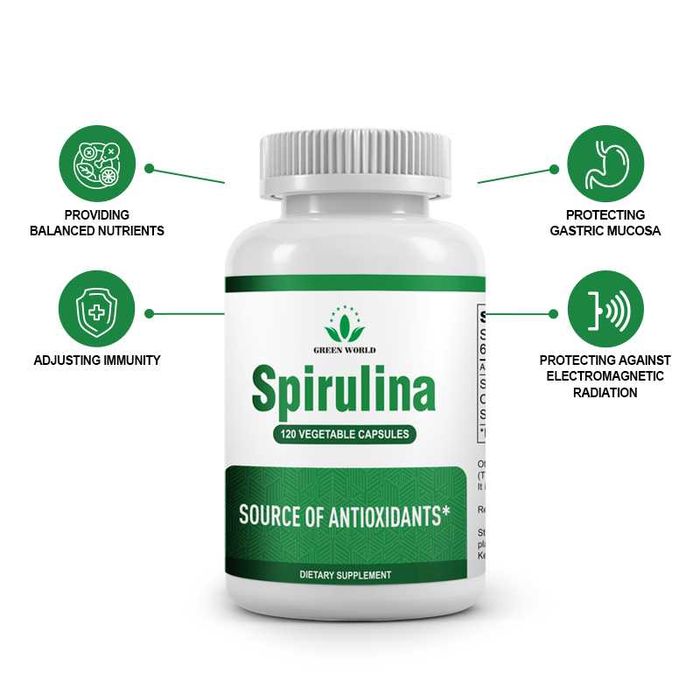 Spirulina Tablete 500bucati Control Greutate Intestin Sanatos Curatare