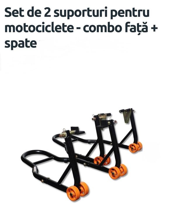 SET 2 suporturi pentru motocicletă -combo Fata +Spate