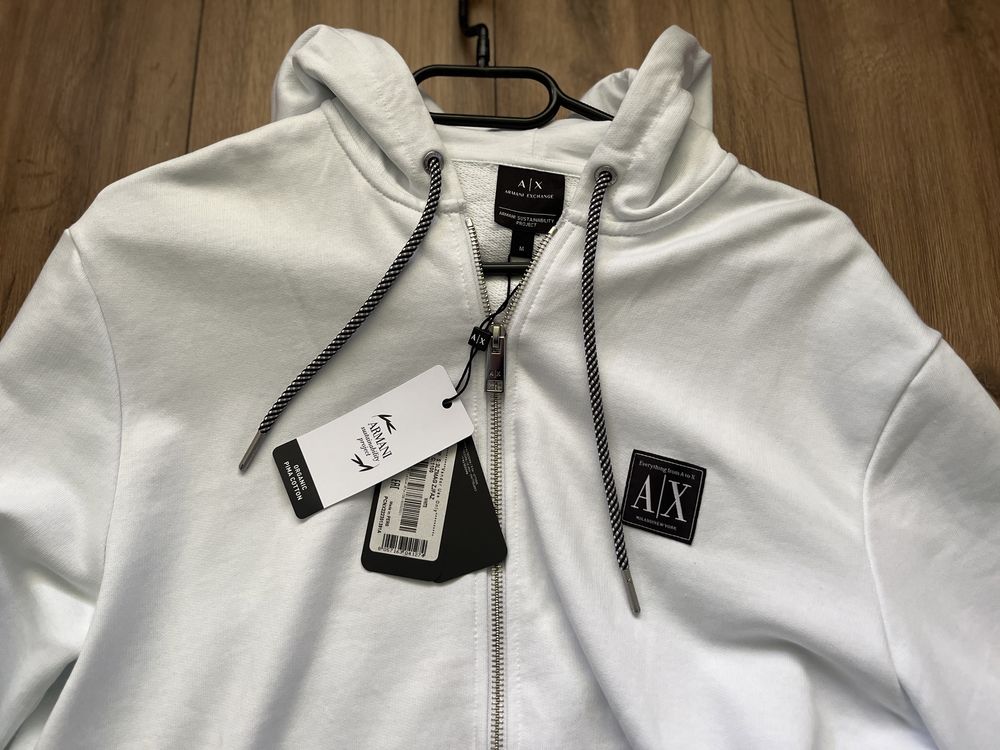 Hanorac ARMANI EXCHANGE White NOU Original Bumbac 100% PPYY-BLM02J_99X