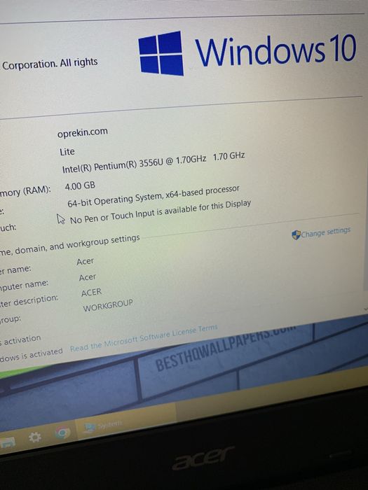 Laptop Acer slim display 15,6,700gb m,4gb ram,functional cu incarcator