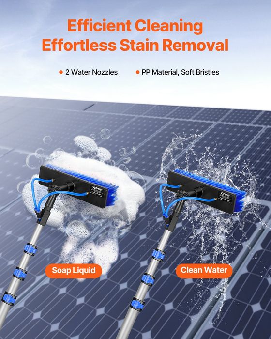 Kit Curatare Panouri Solare,Perie Rotativa 180°,6m