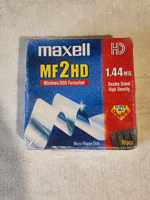 Dischete Maxell MF2HD 1.44MB sigilate, set 10 buc, retro PC