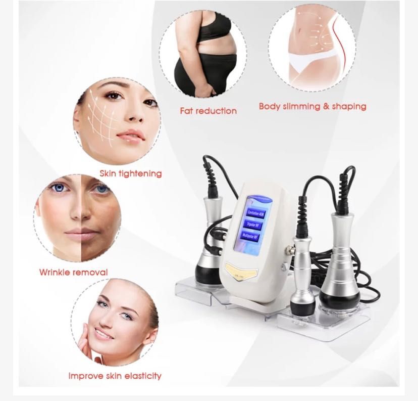 Aparat cosmetic profesional 3 in 1, cavitatie 40KHz, multipolar RF