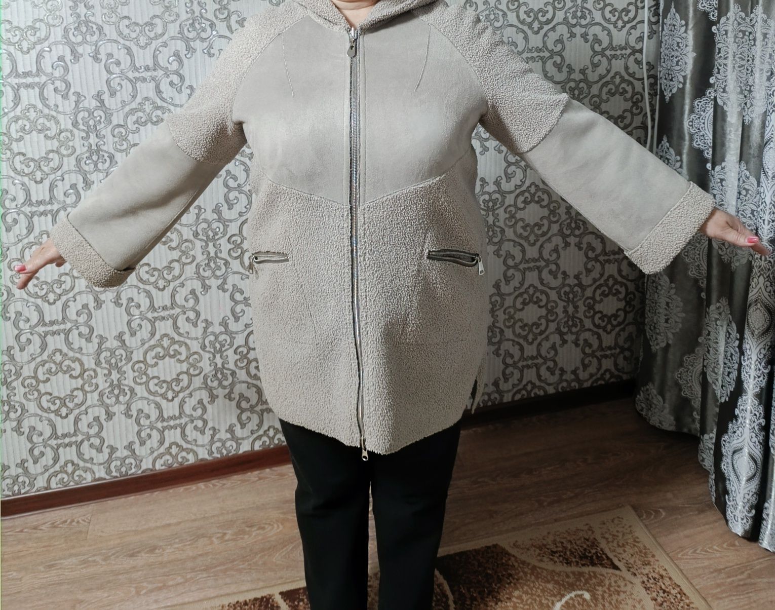 Дубленка тедди двусторонняя