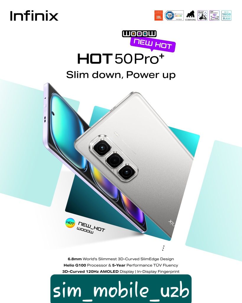 Infinix HOT 50 Pro Plus  New Super Skidka+Garantiya+Dastavka