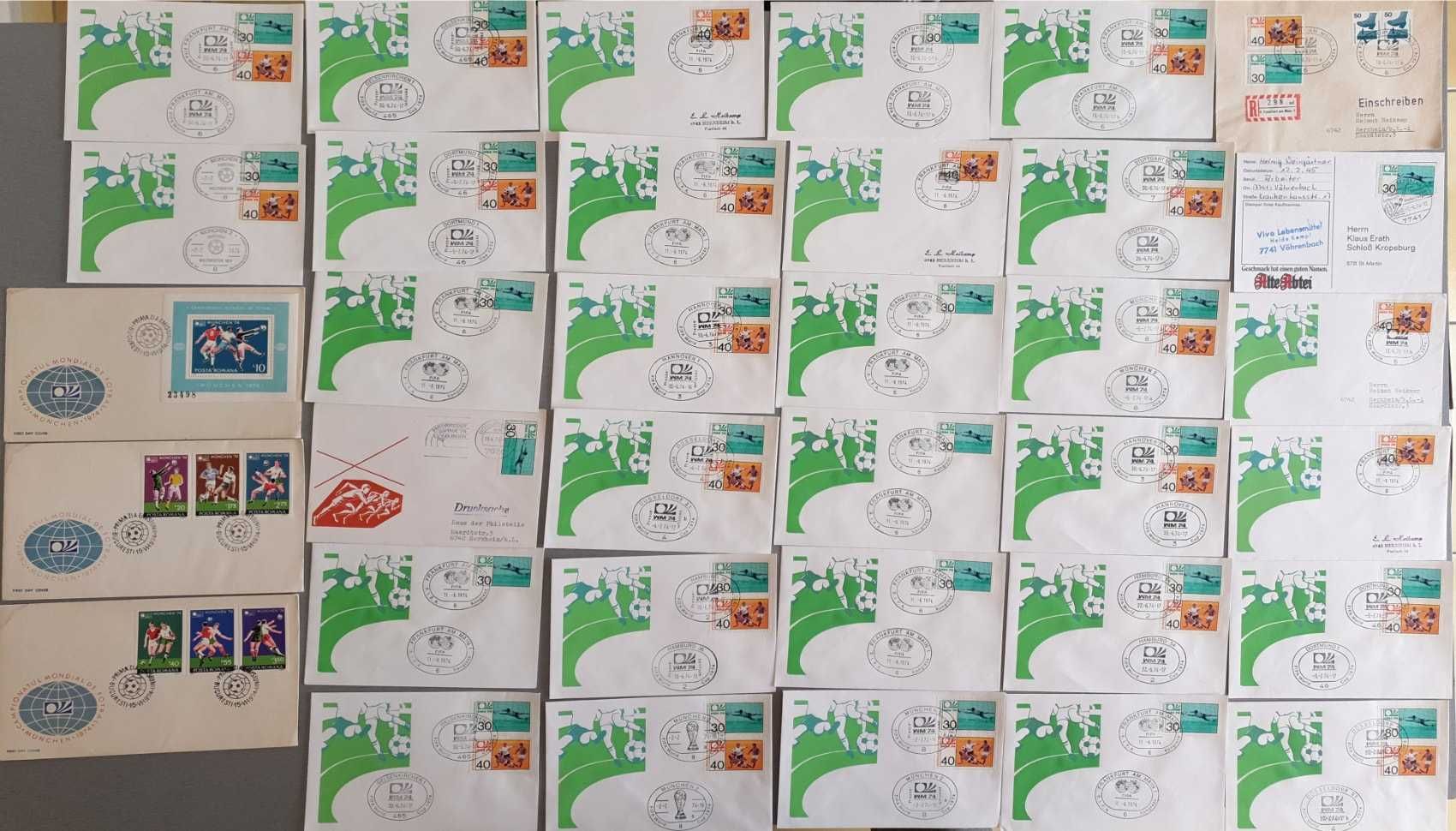 35 plicuri cu timbre - Mondial Fifa '74