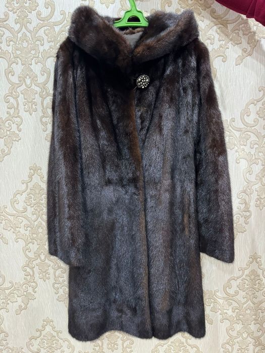 Шуба норковая с капюшоном