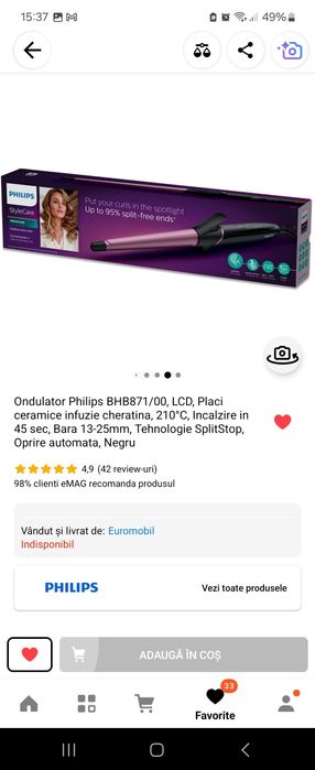 Vând Ondulator Philips model BHB871