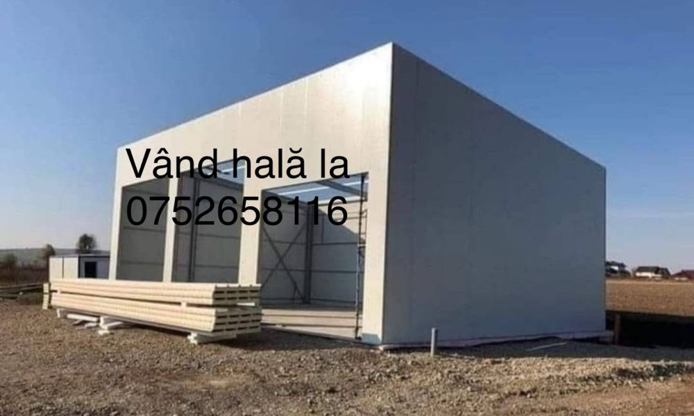 Structura metalica 13 m latime x 22 lungime acoperita cu panel .