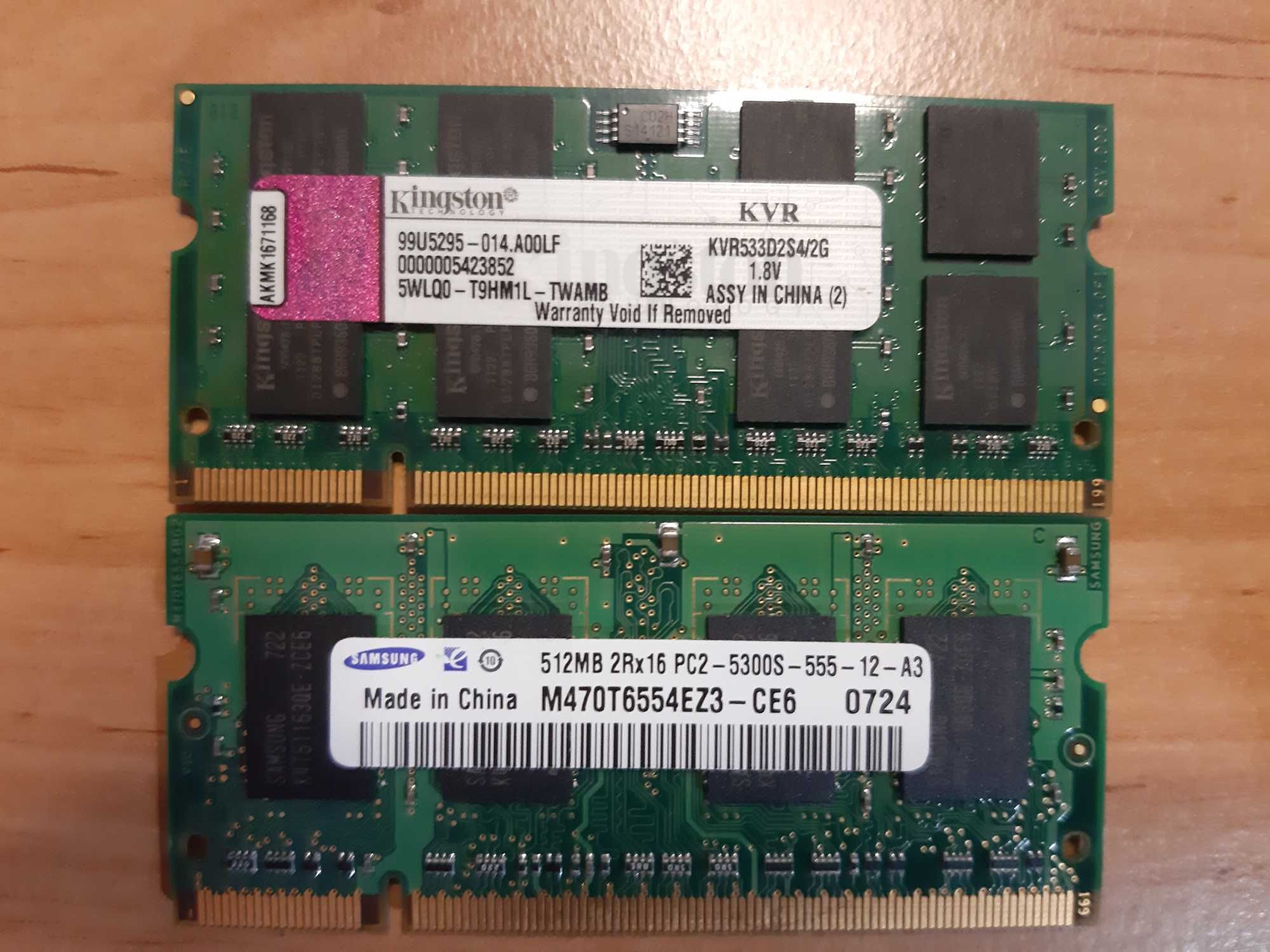 DDR2 Laptop Kingston KVR533D2S4/2G -- Samsung 512MB