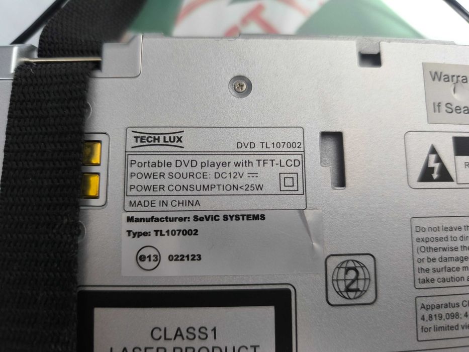 DVD Player Portabil TECH LUX TL107002 - 7" TFT-LCD, DC12V