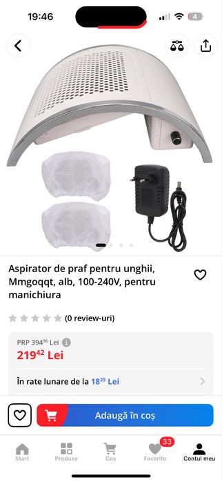 Colector / Aspirator praf unghii nou