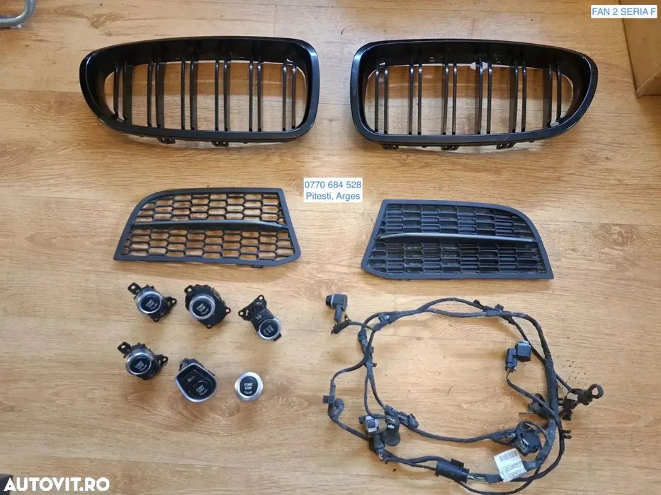 Nara ornament capota grile laterale buton start / stop cablaj PDC senzor impact senzor pdc bmw F10 F11 F15 F16 E90 E91