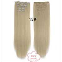 extensii de par BLOND  CENUSIU 60 cm drepte (imită par natural)