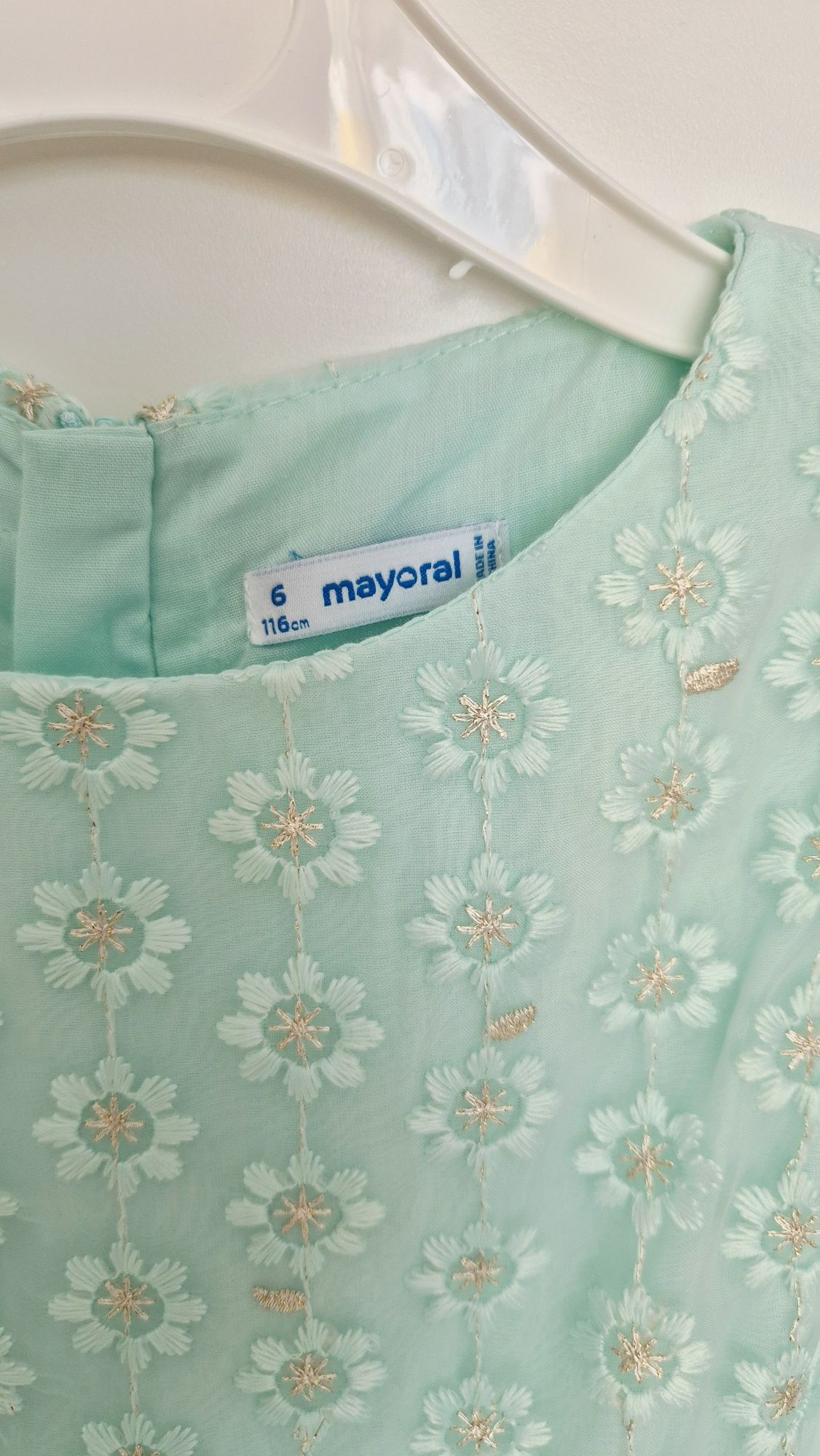 Mayoral рокля в цвят мента 6 г.