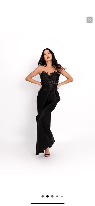Rochie maxi cu aplicatii florale