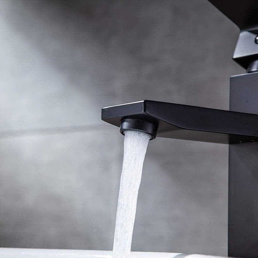 Baterie Chiuveta Baie,Otel inoxidabil,Racorduri Incluse,Negru Mat30 cm