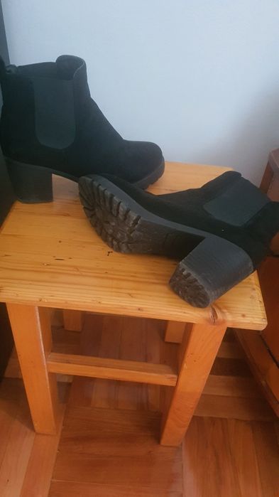 Ghete botine negre Kayla, mărimea 39, toc scurt