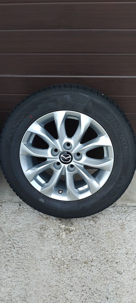 Jante aliaj originale 5x114,3 R16 ET50 Mazda anvelope 215/60 Hankook