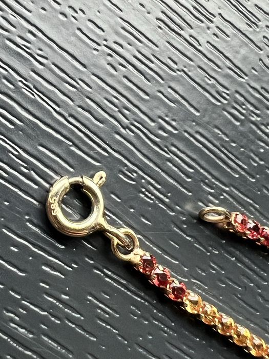 Bratara aur 14 kt cu safire colorate