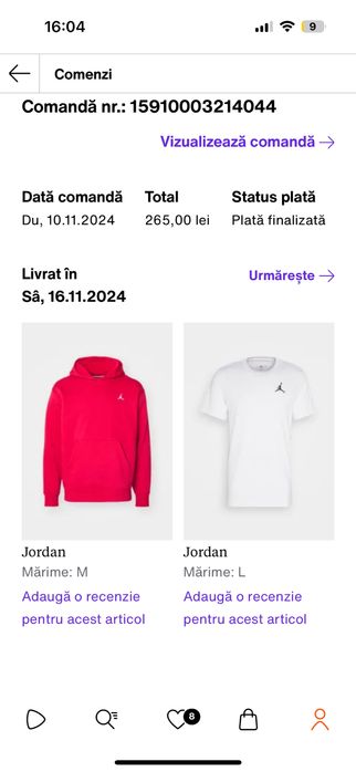 Tricou jordan purtat de 2 ori